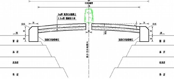 [北京]高速公路改造维修施工图（96页）-中分带排水改造Ⅱ型方案