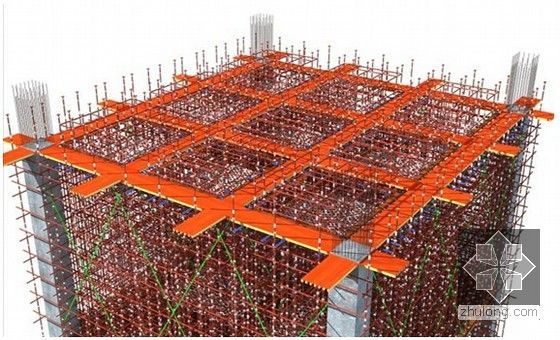 [安徽]钢筋混凝土框架工业园区施工组织设计（附三维流程图 600余页）-铺设梁底模板、加腋底模