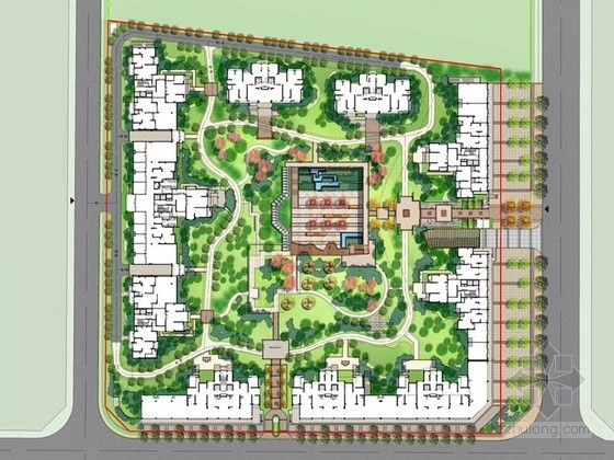著名小区设计分析图资料下载-[成都]现代中式园林居住区景观设计方案（著名研究院设计)