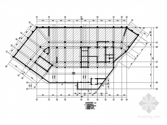 [安徽]15层框架剪力墙结构中学教育综合楼建筑及结构图（图纸详尽）-基础筏板配筋图 