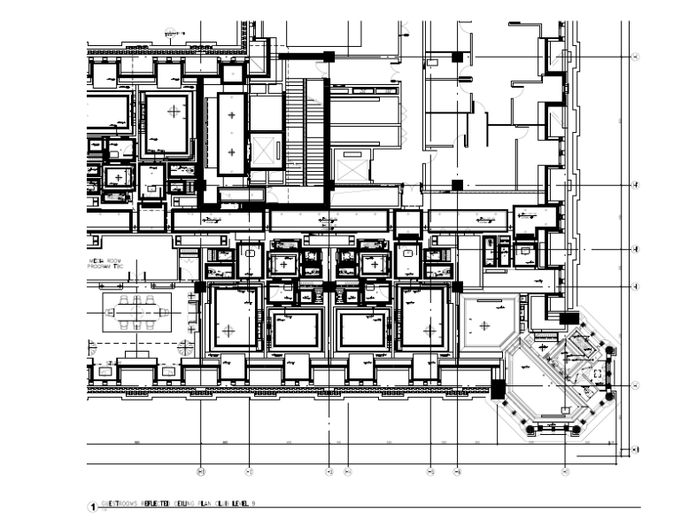 [天津]丽思卡尔顿酒店顶层客房部分设计施工图（附效果图+方案文本）-走道顶面图