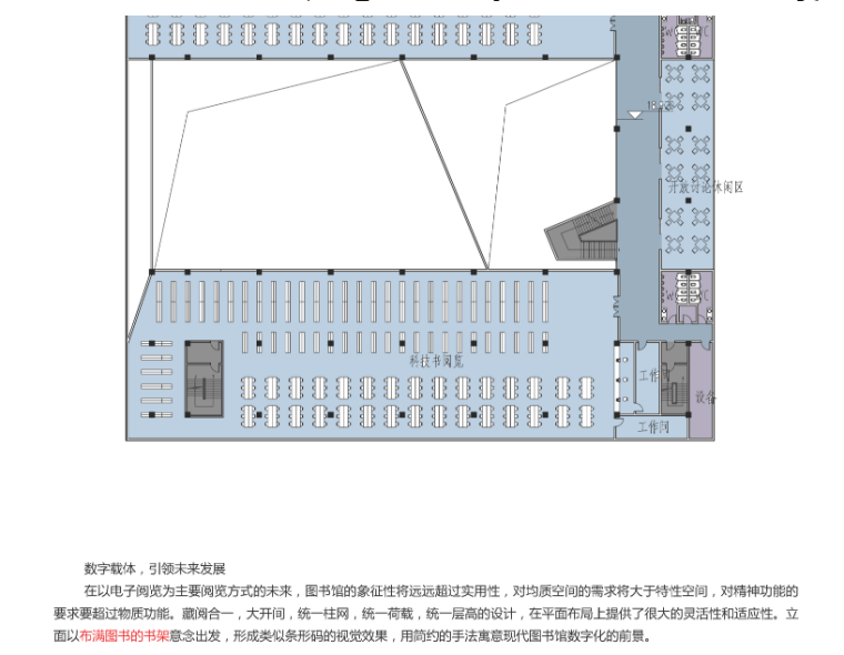 [江苏]南京工业职业技术学院图书馆建筑设计方案文本-图书馆布置