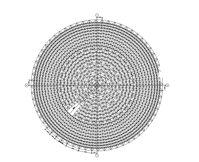 网架的近似分析方法资料下载-正放四角锥球壳网架结构施工图（CAD、14张）