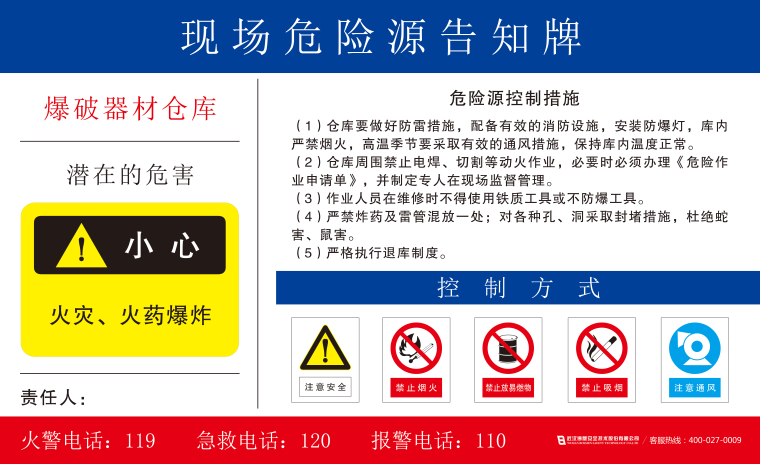 文明工地展示牌资料下载-[安全月]现场危险源告知牌挂图