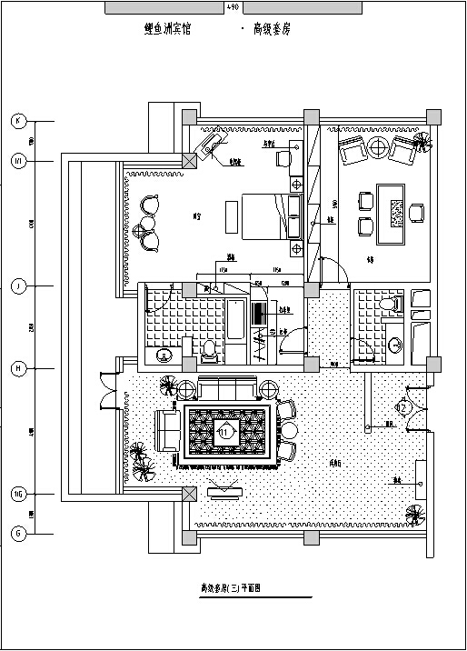 超详尽鲤鱼洲现代多层酒店建筑设计施工图CAD-鲤鱼洲现代多层宾馆客房平面图2