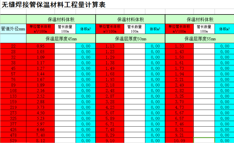 振动锤插打钢管桩资料下载-钢管材料快算表