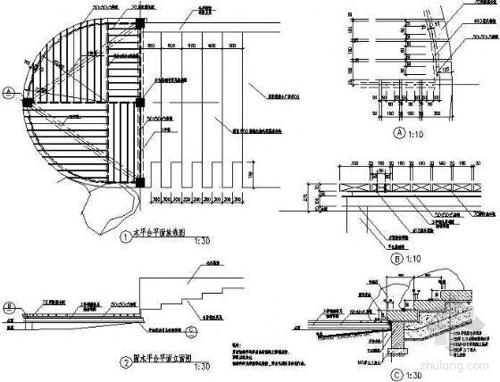 室外木平台施工方案资料下载-圆形木平台详图
