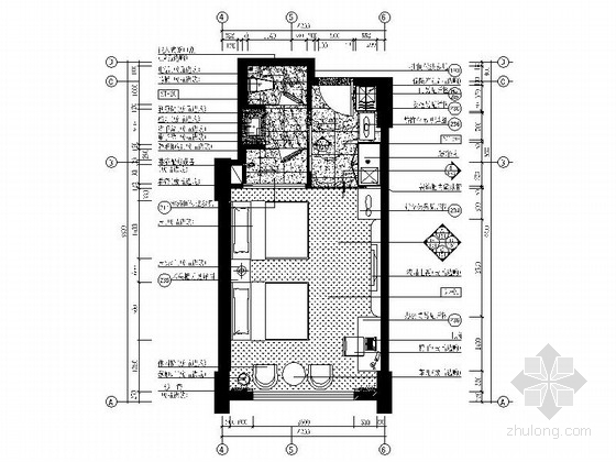 上下层楼房室内装修资料下载-豪华双人客房室内装修图