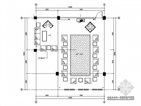 接待室室内吊顶资料下载-[绍兴]综合办公楼接待室装修图（含效果图）