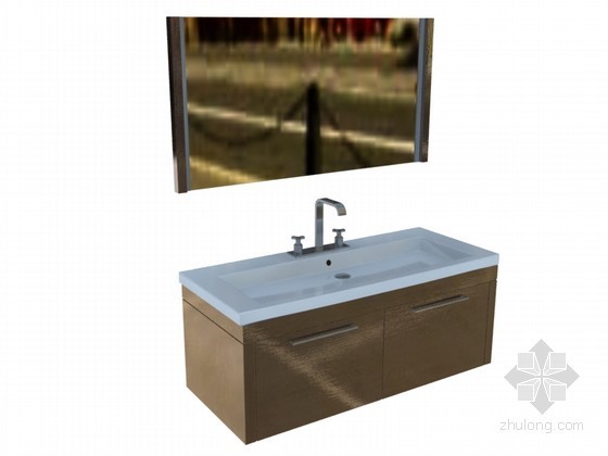 cad洗手池详图资料下载-简约洗手池3D模型下载