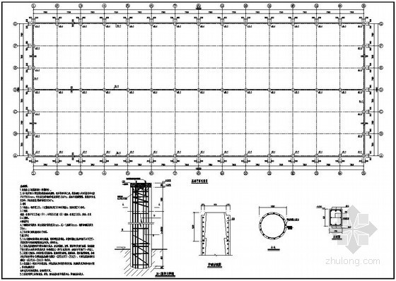 21m跨厂房结构设计资料下载-某21m两跨双坡带吊车厂房结构设计图