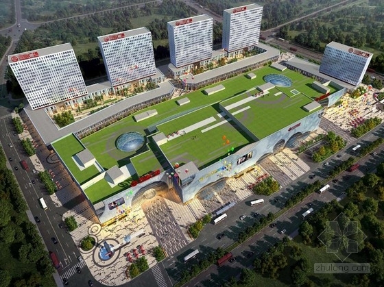 上海绿地松江资料下载-[上海]松江新城地标性商业中心景观环境设计概念方案