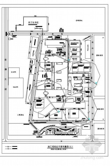 [江西]综合楼施工现场平面布置图(CAD4张)- 