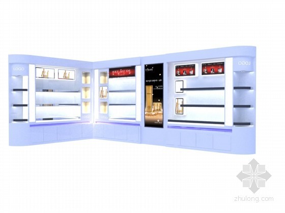 化妆品柜台3d模型下载资料下载-化妆品柜3D模型下载