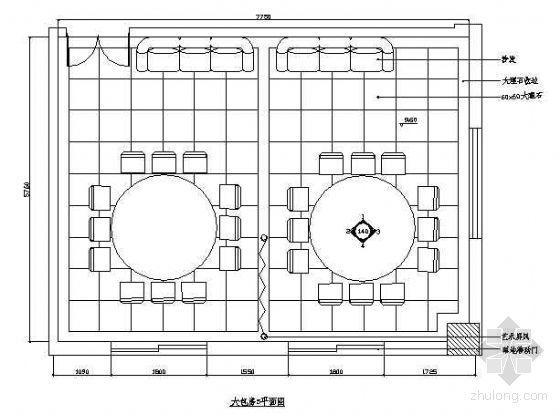 粤菜餐厅空调平面布置资料下载-餐厅包房平面布置图4