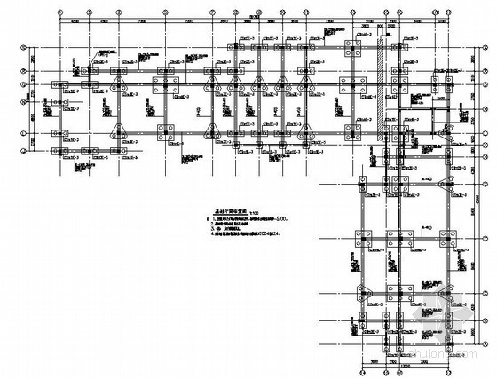 L型结构施工图资料下载-[舟山]四层框架结构办公楼结构施工图（L型）