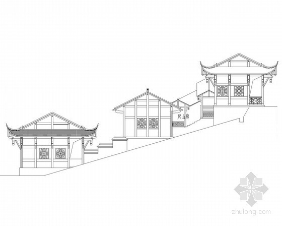 中式仿古装修效果图资料下载-[重庆]某园博会四栋仿古餐饮楼建筑方案图（含效果图）
