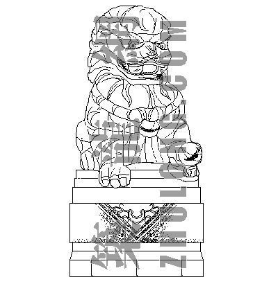 cad石狮子图块资料下载-雕塑002
