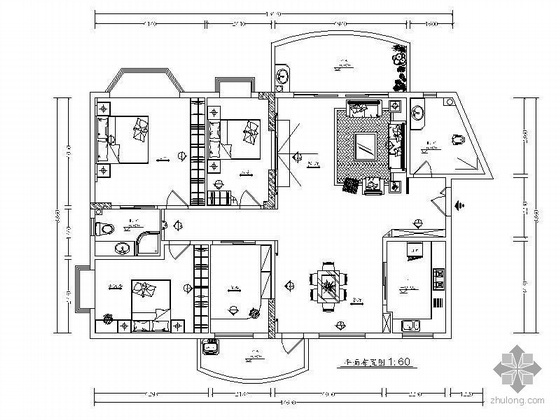 四室两厅设计方案图资料下载-[广东]简约四室两厅设计方案
