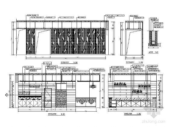 火锅城cad立面资料下载-火锅城大堂立面设计图Ⅱ