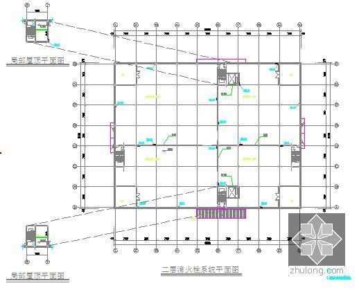 [安徽]制烟厂综合业务楼及成品库建安工程预算书(含施工图纸)-成品库消火栓系统平面图