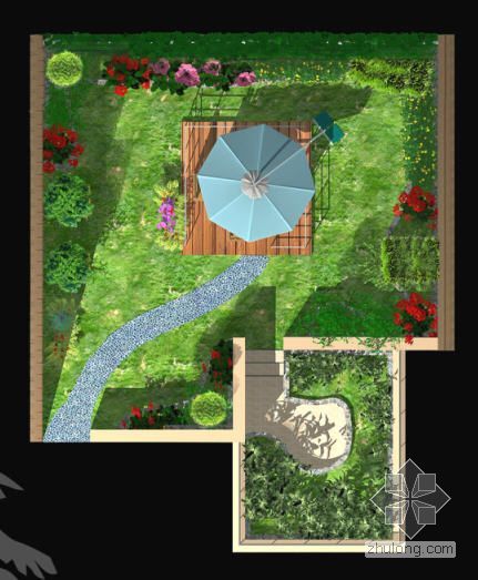 住宅屋顶花园效果图资料下载-屋顶花园设计图