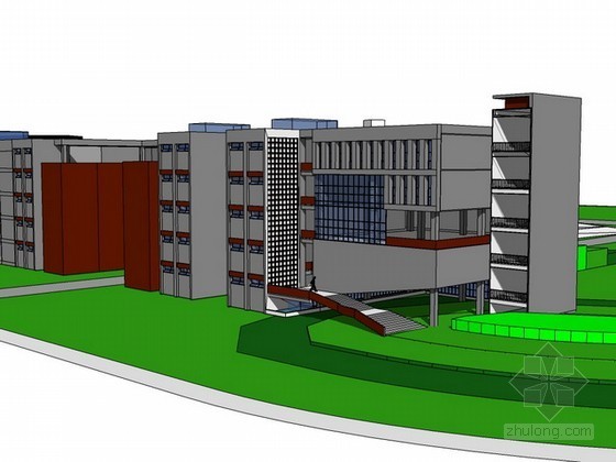 实验楼装修施工措施资料下载-实验楼sketchup模型下载