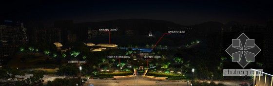[长沙]大型综合亮化工程景观照明设计施工图纸76张-公园节点2