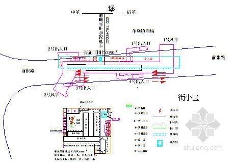 [辽宁]地铁地下双层岛式车站及区间工程投标施工组织设计311页（盖挖暗挖矿山法）-围挡施工总平面图 