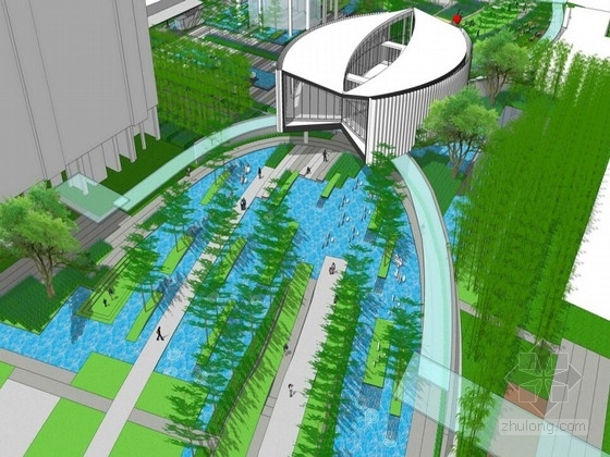房地产入口设计效果图资料下载-[上海]绿意时尚商业区景观总体概念设计方案（著名地产）