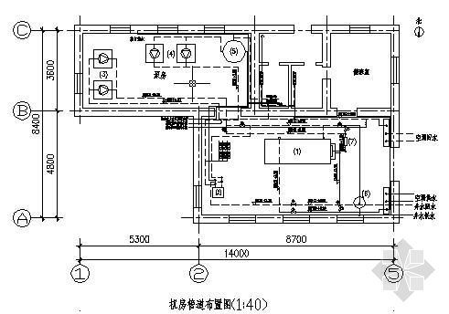 某水源热泵机房资料下载-水源热泵系统流程及机房平面图