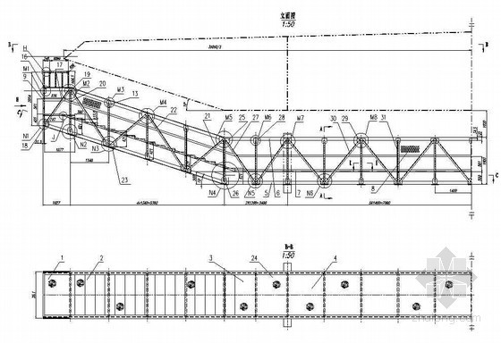 桥梁检查车设计资料下载-公路跨长江特大组合体系桥梁（检查车）桁架梁节点详图设计