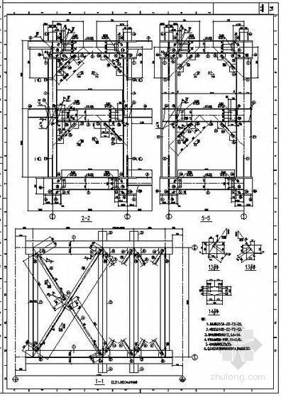 某化学工业区管架桁架构造详图