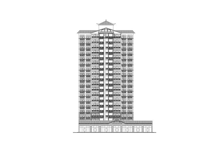 [福建]永安居住建筑设计整套施工图与节能报告书（CAD+文本）-立面图2