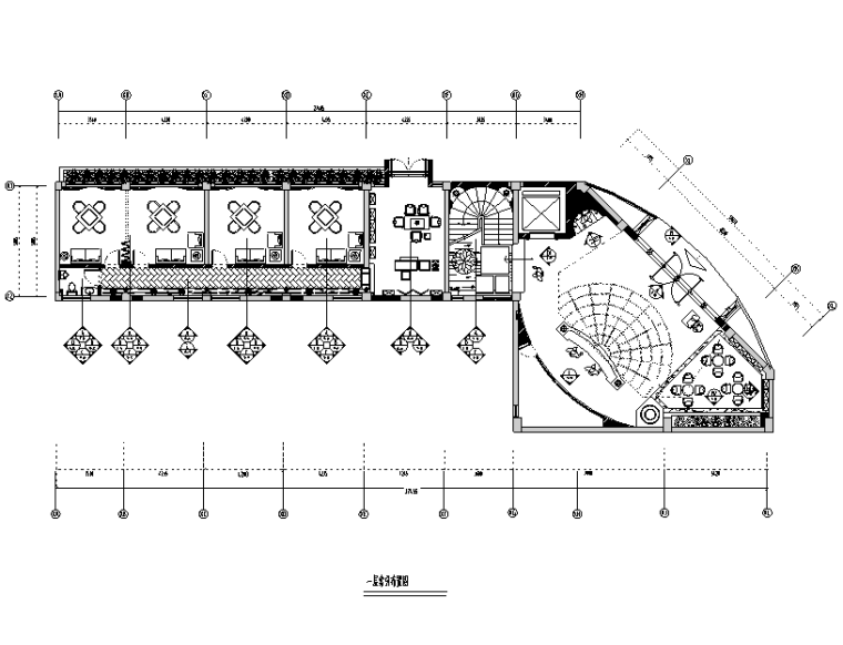欧式风格长乐空港KTV会所空间设计施工图（附效果图）-索引布置图