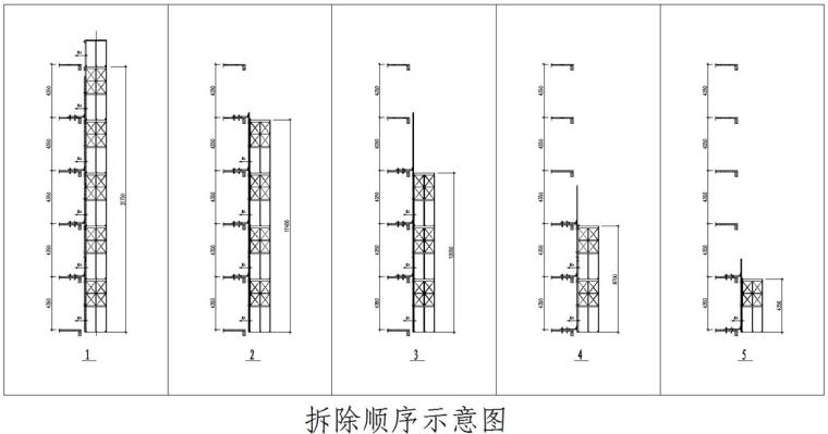 [深圳]超高层塔楼总承包工程应急通道安全专项施工方案（91页）-拆除顺序示意图
