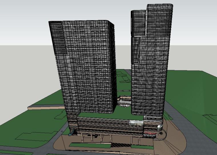 时尚别墅建筑3D模型资料下载-现代风格商业建筑模型设计