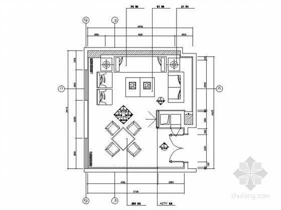 两室一厅精装修资料下载-[重庆]现代简约酒店棋牌室精装设计施工图