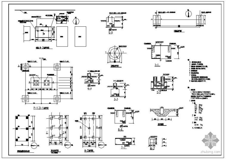 管道泵资料下载-某设备基础节点构造详图
