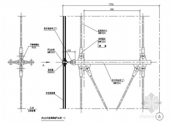 某点支式玻璃幕墙节点图- 