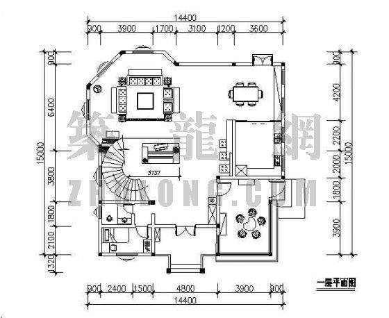 排屋两层户型图资料下载-三层别墅户型图
