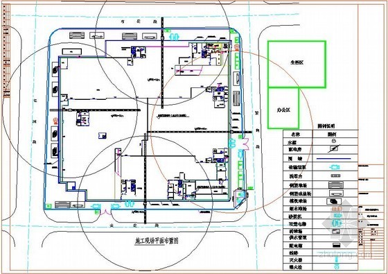 CAD现场施工平面布置图资料下载-[深圳]七层仓储用房施工现场平面布置图