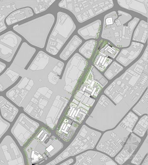 [重庆]现代风格高层商业街设计方案文本-现代风格高层商业街设计总平面图 