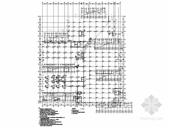 车库坡道施工图资料下载-[山东]地下二层框架结构车库结构施工图