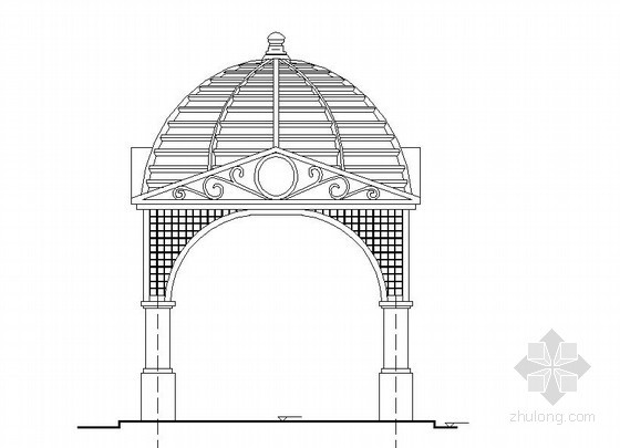 凉亭cad详图资料下载-英式凉亭施工详图