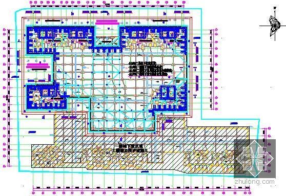 [浙江]8万平米高层公寓小区(地下室)建筑安装工程量清单控制价编制实例(含施工图纸百余张)-基础支护结构平面布置图