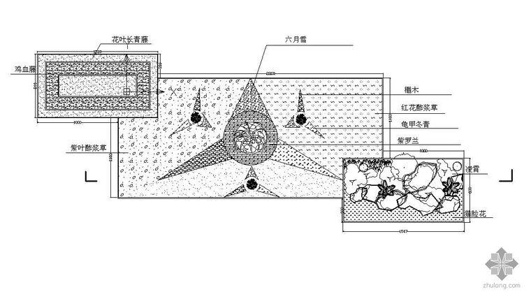 道路花坛路缘石大样图资料下载-组合花坛施工大样图