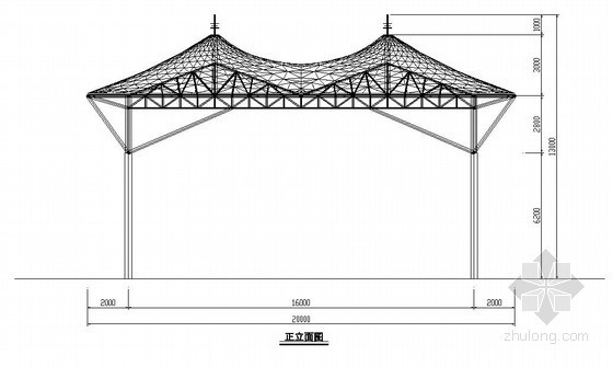 高铁站结构施工图资料下载-膜结构加油站结构施工图（原创）