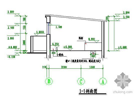 厕所cad蹲位资料下载-施工现场水冲厕所详图