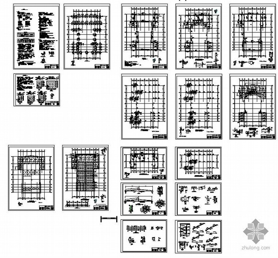 礼堂屋面结构资料下载-某部队局部三层土框架礼堂结构图
